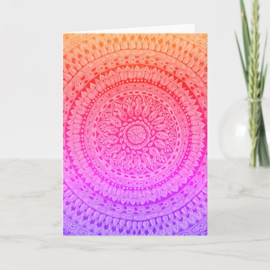 Mehrfarbige Mandala-Originalkunst Karte (Vorderseite)