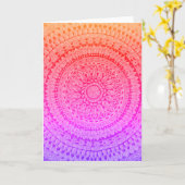 Mehrfarbige Mandala-Originalkunst Karte (Gelbe Blume)