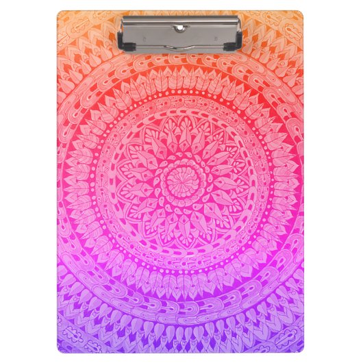 Mehrfarbige Mandala-Originalkunst Klemmbrett (Vorderseite)