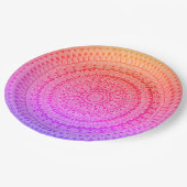 Mehrfarbige Mandala Originalkunst  Pappteller (Schrägansicht)