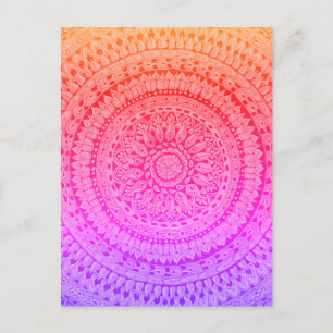 Mehrfarbige Mandala-Originalkunst  Postkarte