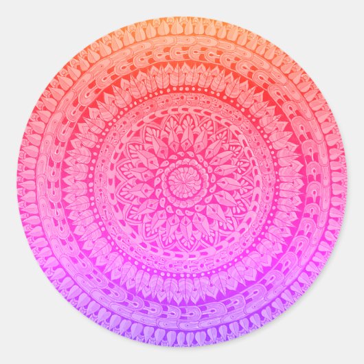 Mehrfarbige Mandala-Originalkunst Runder Aufkleber (Vorderseite)