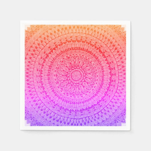Mehrfarbige Mandala-Originalkunst Serviette (Vorderseite)
