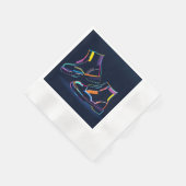 Mehrfarbige Männer-Stiefel Serviette (Ecke)