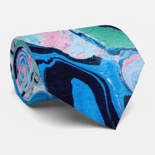 mehrfarbige Marmorsteintextur Krawatte (Gerollt)