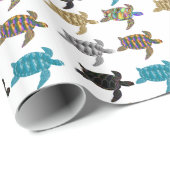 Mehrfarbige Meeresschildkröten Thunder_Cove Geschenkpapier (Rolleneckpunkt)