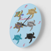 Mehrfarbige Meeresschildkröten Thunder_Cove Große Wanduhr (Winkel)