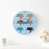 Mehrfarbige Meeresschildkröten Thunder_Cove Große Wanduhr (Zuhause)