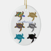 Mehrfarbige Meeresschildkröten Thunder_Cove Keramik Ornament (Rechts)