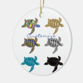 Mehrfarbige Meeresschildkröten Thunder_Cove Keramik Ornament (Links)