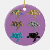 Mehrfarbige Meeresschildkröten Thunder_Cove Keramik Ornament (Hinten)