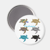 Mehrfarbige Meeresschildkröten Thunder_Cove Magnet (Vorderseite/Rückseite)