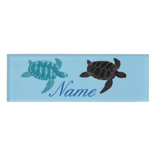 Mehrfarbige Meeresschildkröten Thunder_Cove Namenschild