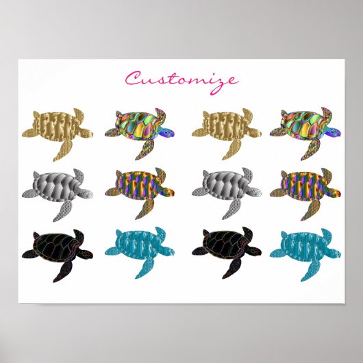 Mehrfarbige Meeresschildkröten Thunder_Cove Poster (Vorne)