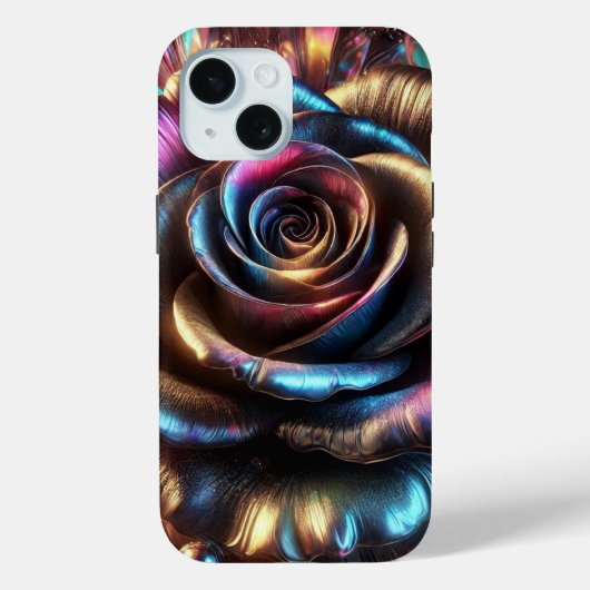 Mehrfarbige Metallische Rose mit dynamischen Schnö Case-Mate iPhone Hülle (Rückseite)