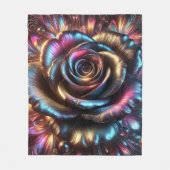 Mehrfarbige Metallische Rose mit dynamischen Schnö Fleecedecke (Vorderseite)