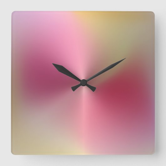 Mehrfarbige Metallschalenuhr Quadratische Wanduhr (Vorderseite)