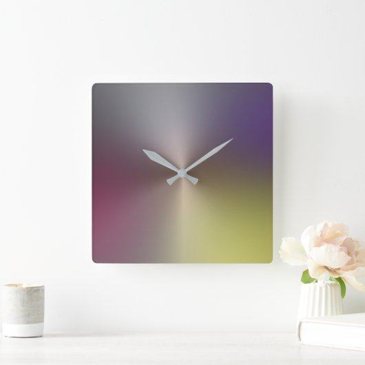 Mehrfarbige Metallschalenuhr Quadratische Wanduhr (Zuhause)