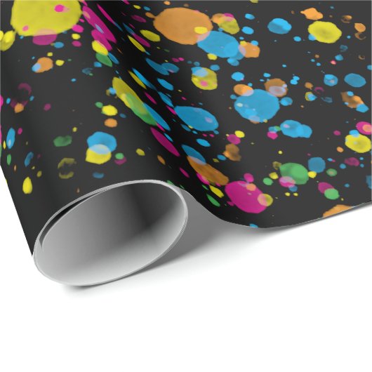 Mehrfarbige Mini-Paint-Spritzer Confetti Blast Geschenkpapier (Rolleneckpunkt)