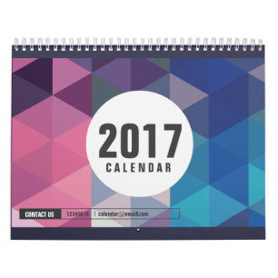 Mehrfarbige minimale Polygonal-Lebensquotes 2017 Kalender