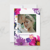 Mehrfarbige minimalistische, blumengeschmückte Sav Save The Date (Rückseite)