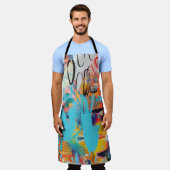 Mehrfarbige Mixed-Media-Kunst Schürze (Getragen)