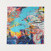 Mehrfarbige Mixed-Media-Kunst Wandteppich (Vorderseite (Horizontal))