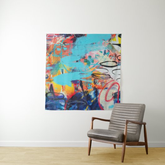 Mehrfarbige Mixed-Media-Kunst Wandteppich (Beispiel (Horizontal))