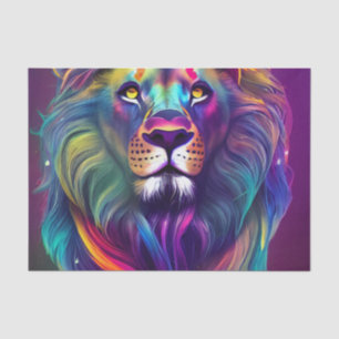 Mehrfarbige moderne digitale Kunst - Majestic Lion Seidenpapier