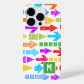 Mehrfarbige moderne geometrische Pfeilmuster-Monog Case-Mate iPhone Hülle (Rückseite)
