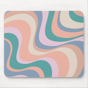 Mehrfarbige moderne Retro-Wellendesign Mousepad