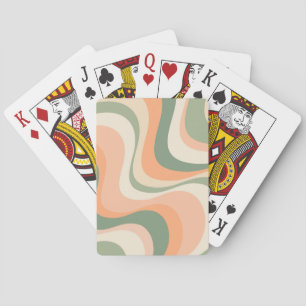 Mehrfarbige moderne Retro-Wellendesign Spielkarten