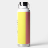 Mehrfarbige moderne Streifen mit Namen Trinkflasche (Rückseite)