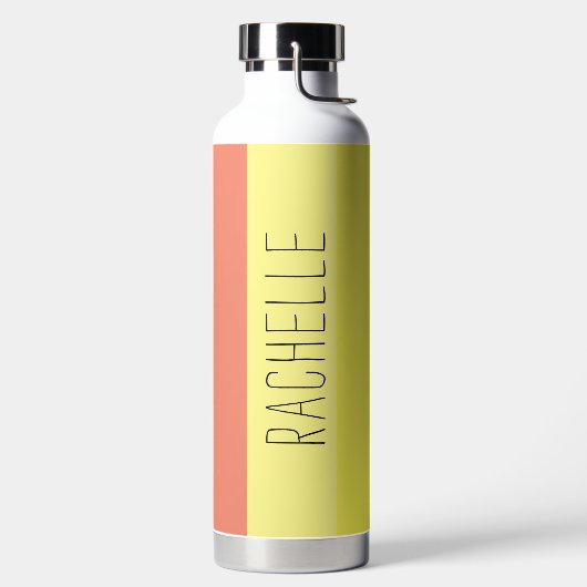 Mehrfarbige moderne Streifen mit Namen Trinkflasche (links)