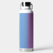 Mehrfarbige moderne Streifen mit Namen Trinkflasche (Rückseite)