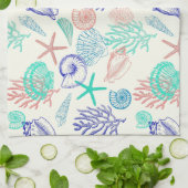 Mehrfarbige Muscheln Geschirrtuch (Gefaltet)