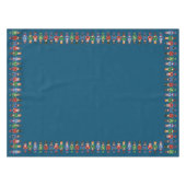 Mehrfarbige Nutcracker auf Bluegreen-Hintergrund Tischdecke (Vorderseite (Horizontal))