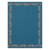 Mehrfarbige Nutcracker auf Bluegreen-Hintergrund Tischdecke (Vorderseite)