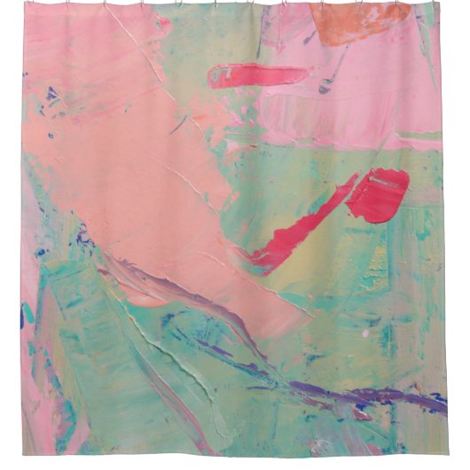 Mehrfarbige Ölfarbe Textur. Abstrakter Kunstgriff Duschvorhang (Vorderseite)