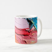 Mehrfarbige Ölfarbe Textur. Abstrakter Kunstgriff Kaffeetasse (VorderseiteRechts)