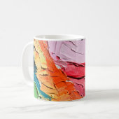 Mehrfarbige Ölfarbe Textur. Abstrakter Kunstgriff Kaffeetasse (Vorderseite Links)