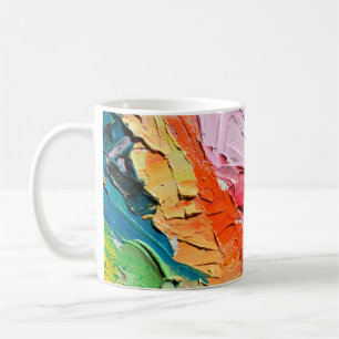 Mehrfarbige Ölfarbe Textur. Abstrakter Kunstgriff Kaffeetasse