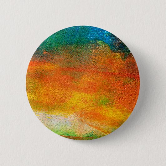 mehrfarbige Orange- und grüne Abstrakte Acrylfarbe Button (Vorderseite)