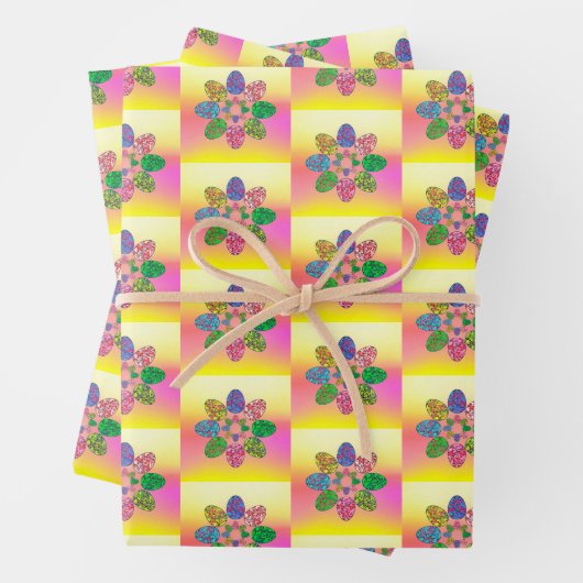 Mehrfarbige Ostereier Geschenkpapier Set (Beispiel)