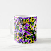 mehrfarbige Pansy-Blume Kaffeetasse (Vorderseite Links)