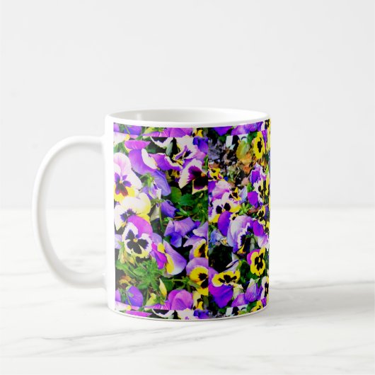 mehrfarbige Pansy-Blume Kaffeetasse (Links)