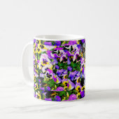 mehrfarbige Pansy-Blume Tasse (Vorderseite Links)