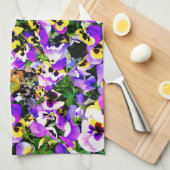 mehrfarbige Pansy-Blumen Handtuch (Viertel Falte)