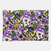 mehrfarbige Pansy-Blumen Handtuch (Horizontal)