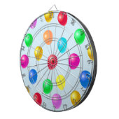 Mehrfarbige Party-Balloons auf Light Blue Dartscheibe (Vorderseite rechts)
